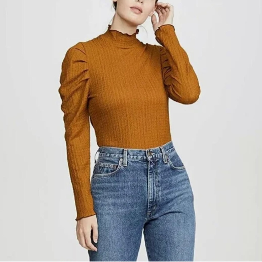 Free People Ela Turtleneck Long Sleeve Top Size XS in Acorn